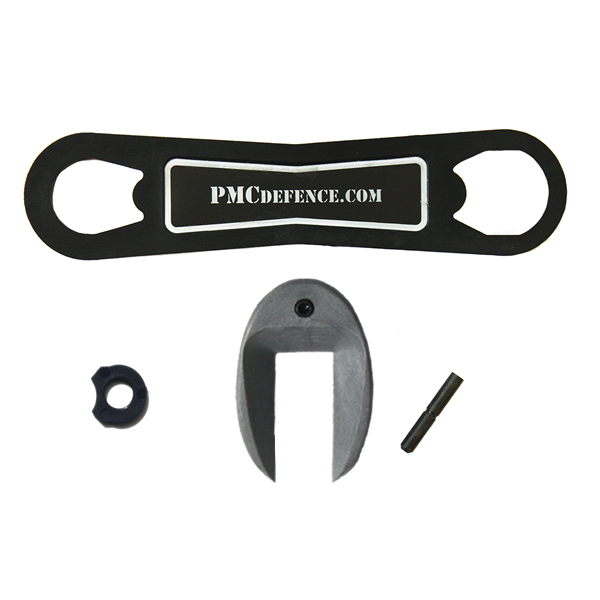 1911 Barrel Bushing Wrench, Recoil Buffer & Mag Well Combo - Silver